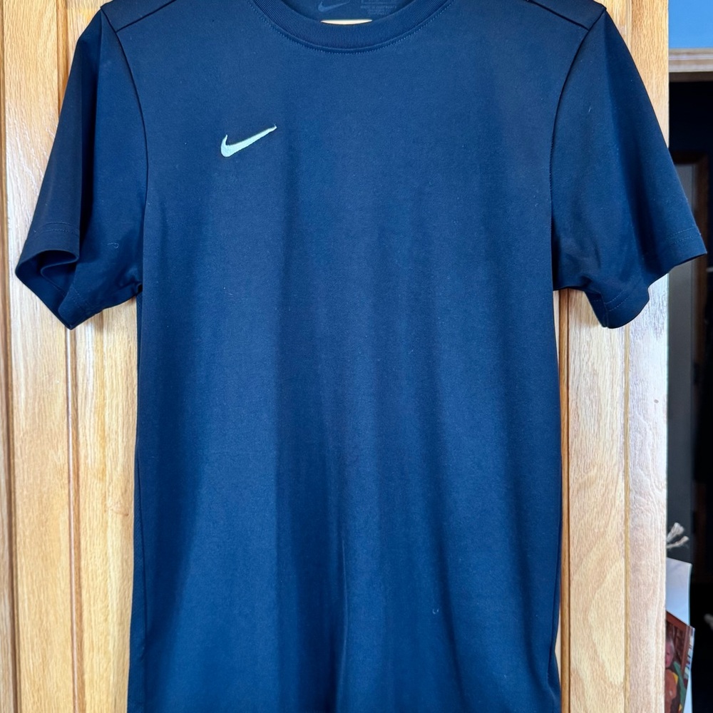 Nike Black Short Sleeve Dri-FIT Tee with White Swoosh